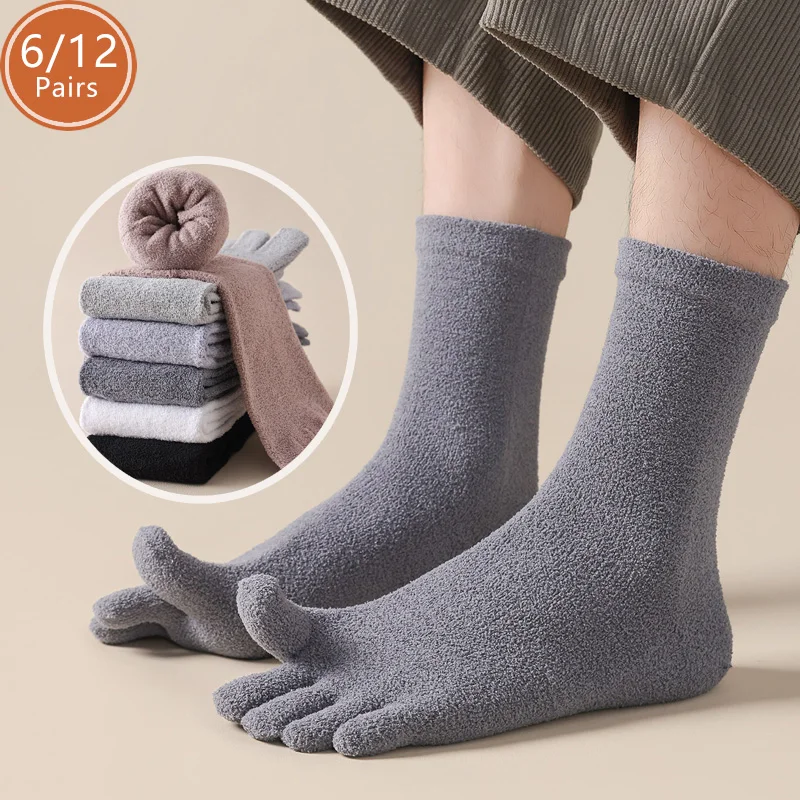 6/12 Pairs Thick Thermal Split - Thermal Sock Winter recension och pris